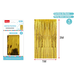 Cortina De Fiesta Dorado 1X3M