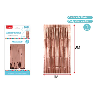 Cortina De Fiesta Dorado Rosado 1X3M