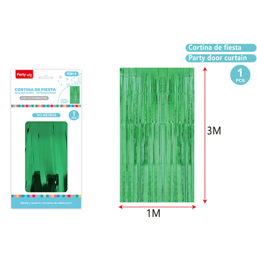 Cortina De Fiesta Verde 1X3M 1