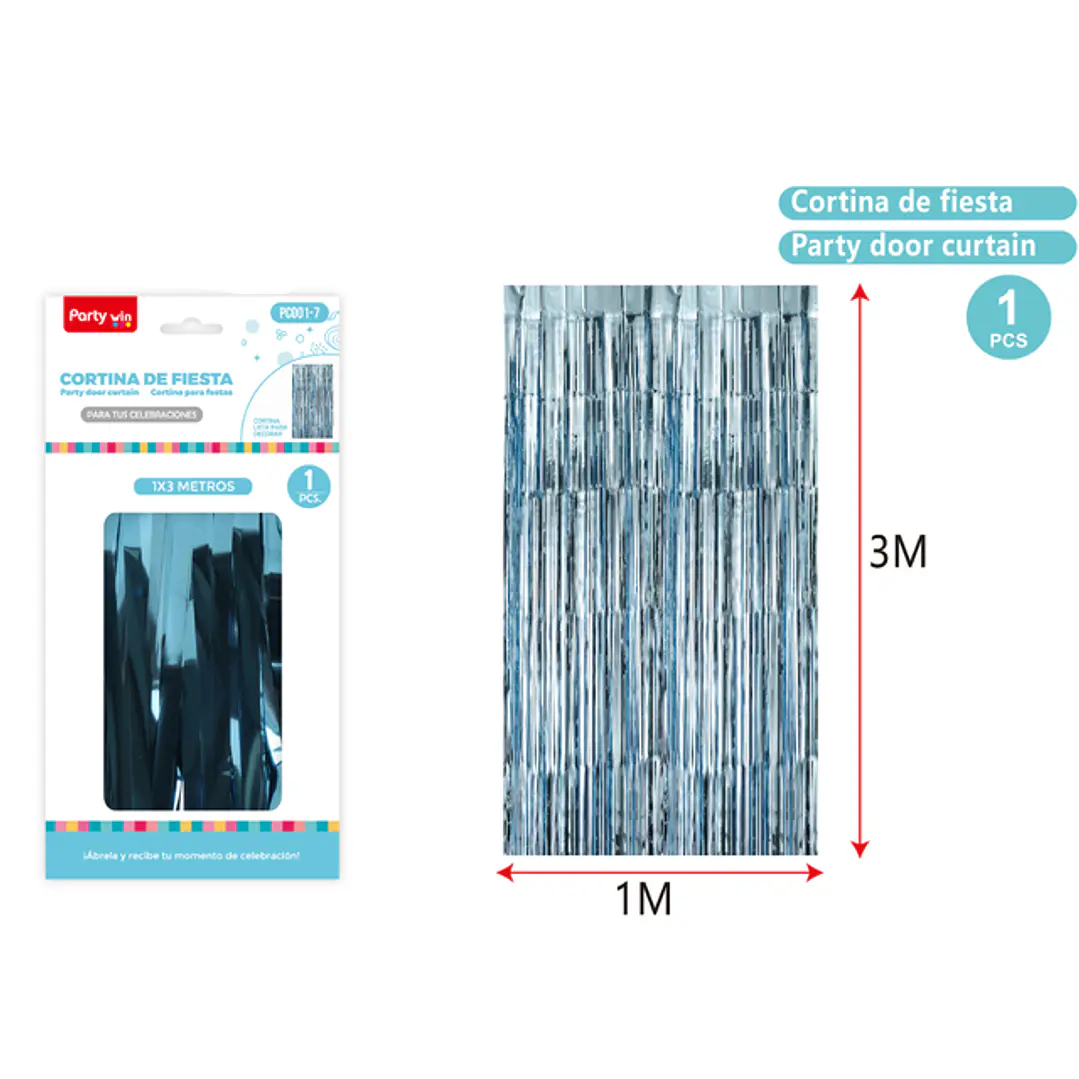 Cortina De Fiesta Azul 1X3M 1