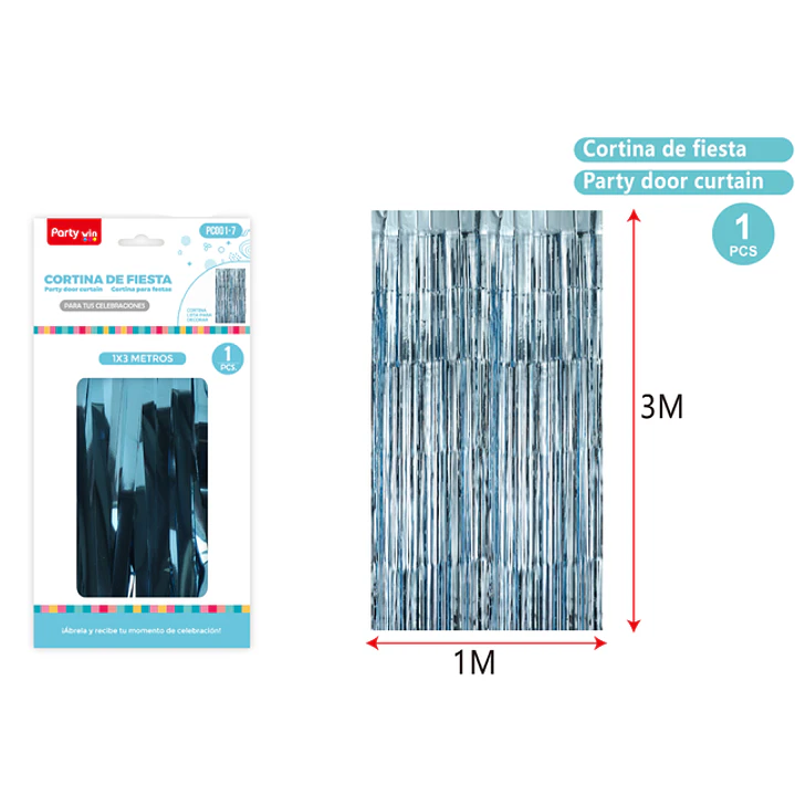 Cortina De Fiesta Azul 1X3M 1