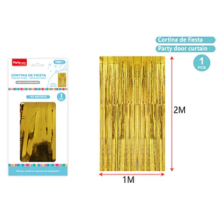 Cortina De Fiesta Dorado 1X2M