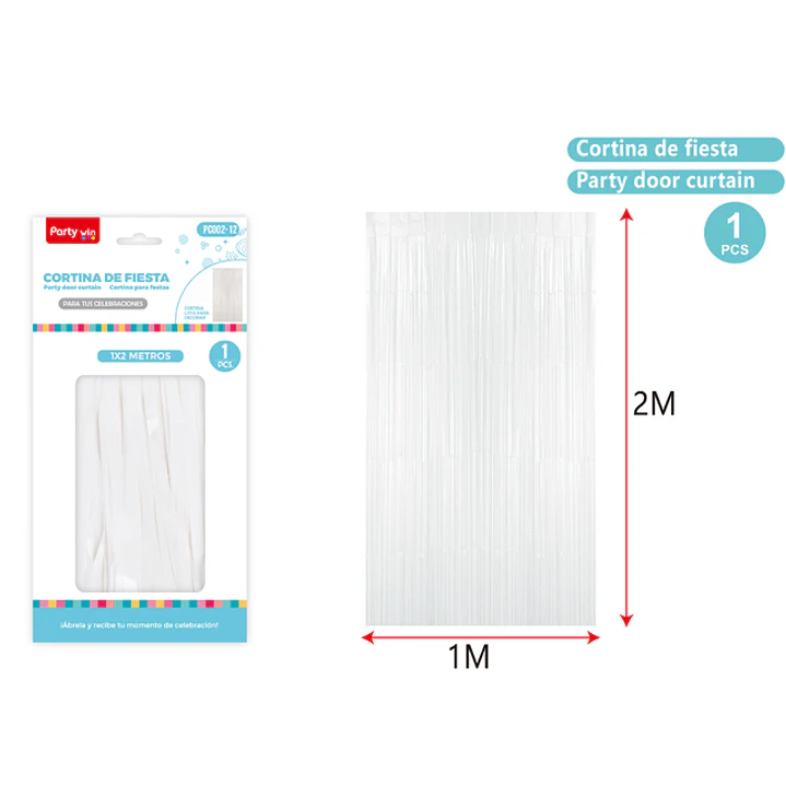 Cortina De Fiesta Blanco 1X2M 1