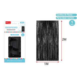 Cortina De Fiesta Negro 1X2M