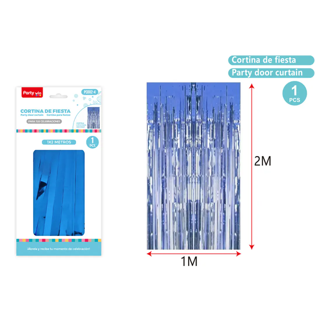 Cortina De Fiesta Azul 1X2M 1