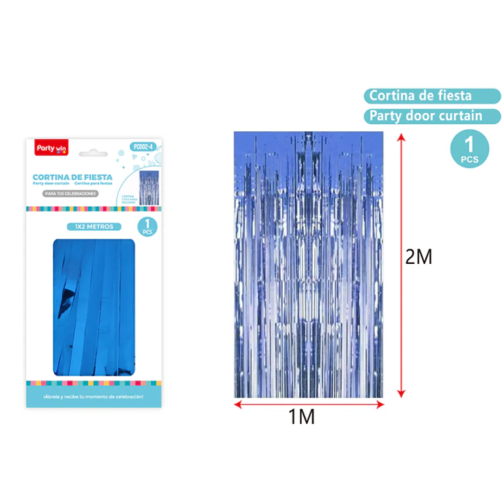 Cortina De Fiesta Azul 1X2M 1