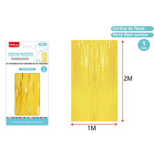 Cortina De Fiesta Pastel Amarillo 1X2M
