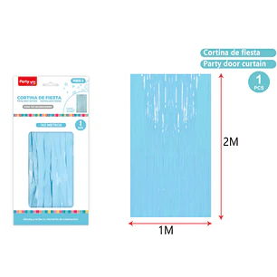 Cortina De Fiesta Pastel Azul 1X2M