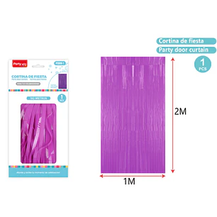 Cortina De Fiesta Flúor Morado 1X2M