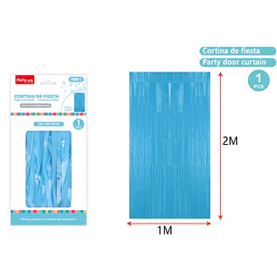 Cortina De Fiesta Flúor Azul 1X2M