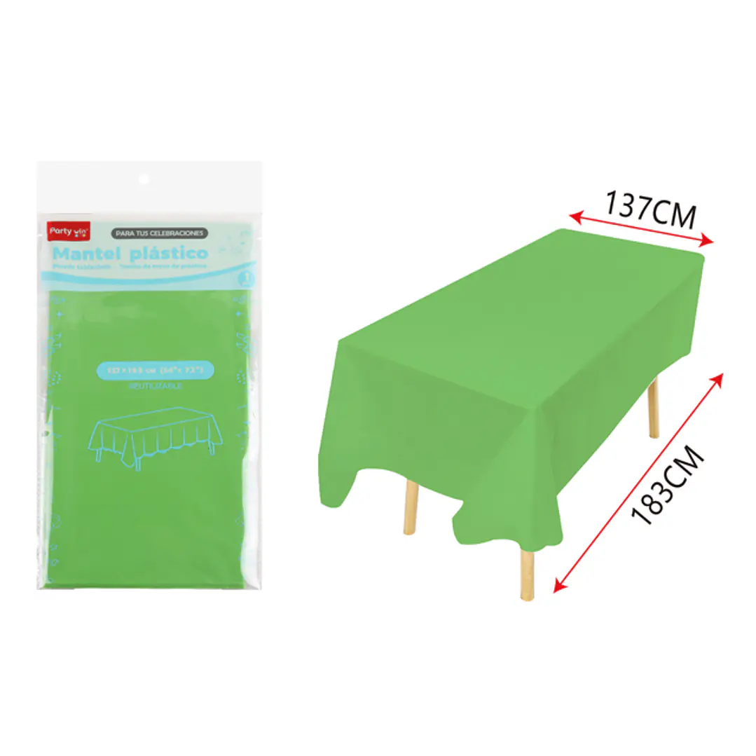 Mantel Plastico Verde 137X183Cm 1
