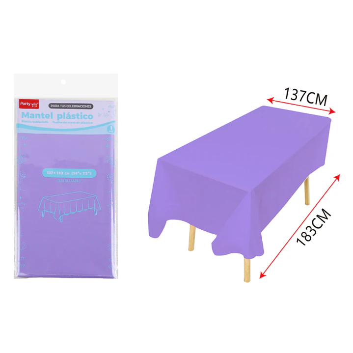 Mantel Plastico Morado Claro 137X183Cm 1