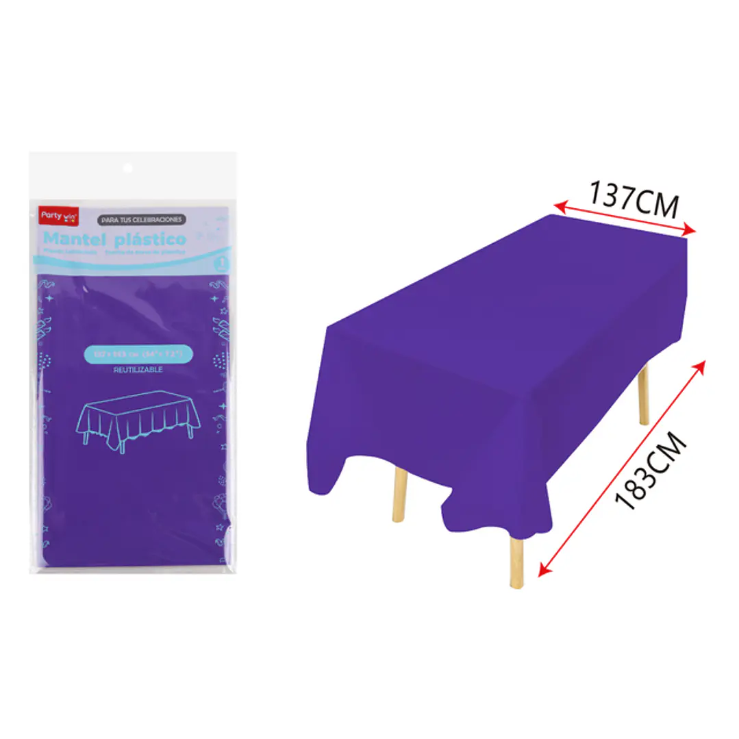 Mantel Plastico Morado 137X183Cm 1