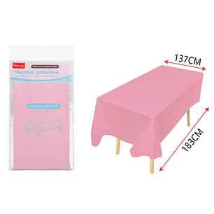 Mantel Plastico Rosado Claro 137X183Cm