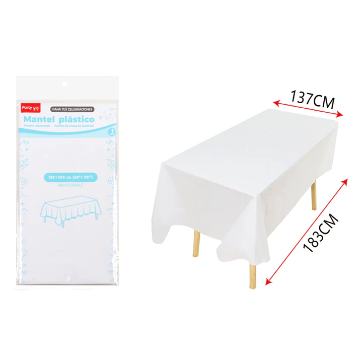 Mantel Plastico Blanco 137X183Cm 1