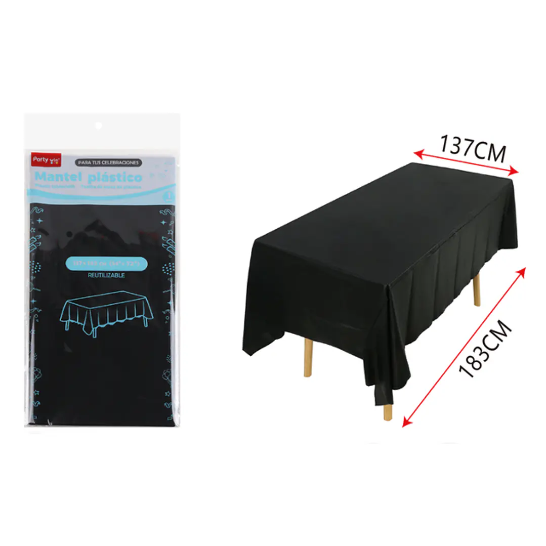 Mantel Plastico Negro 137X183Cm 1