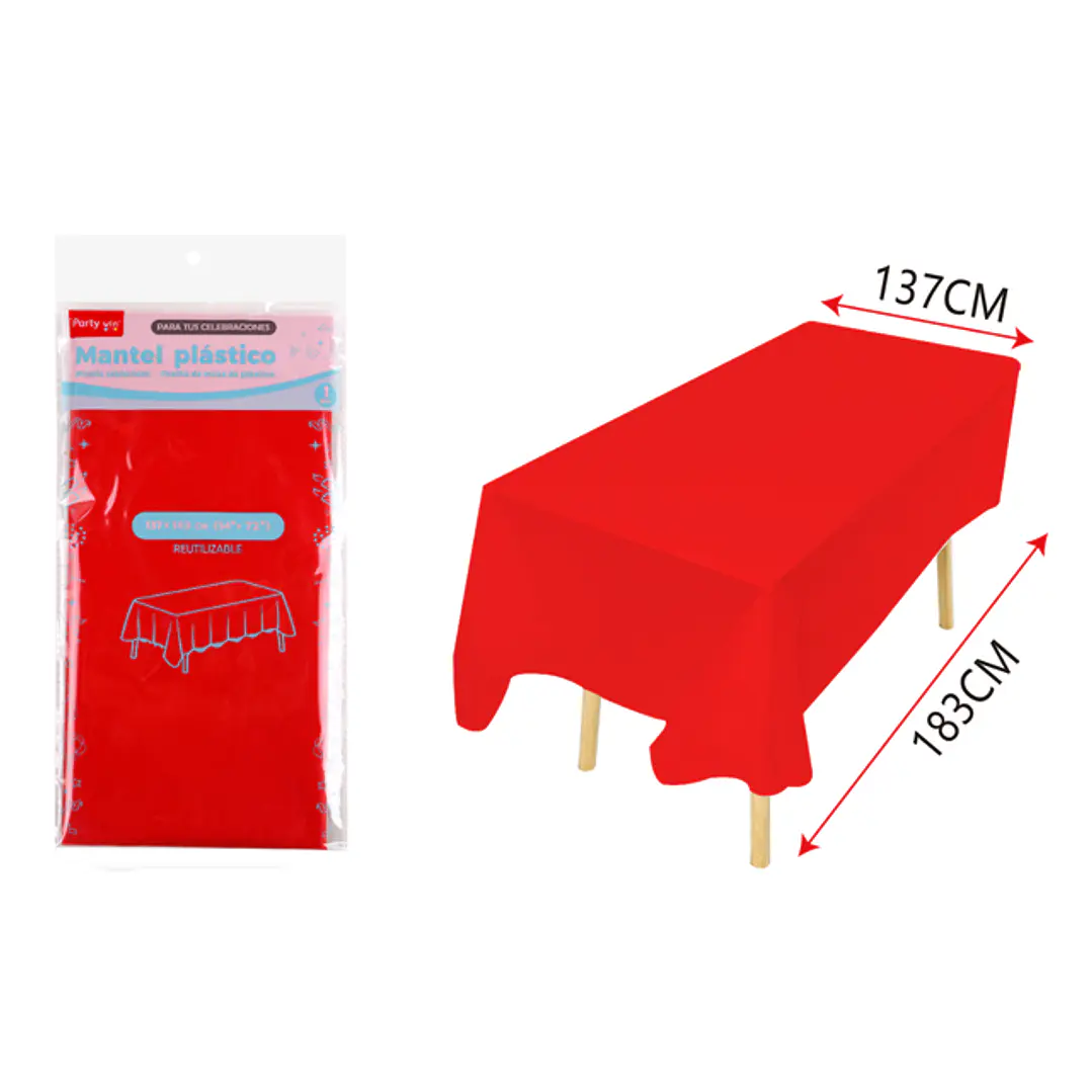 Mantel Plastico Rojo 137X183Cm 1