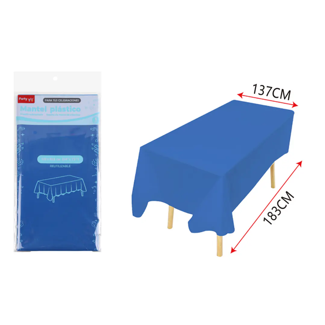 Mantel Plastico Azul 137X183Cm 1