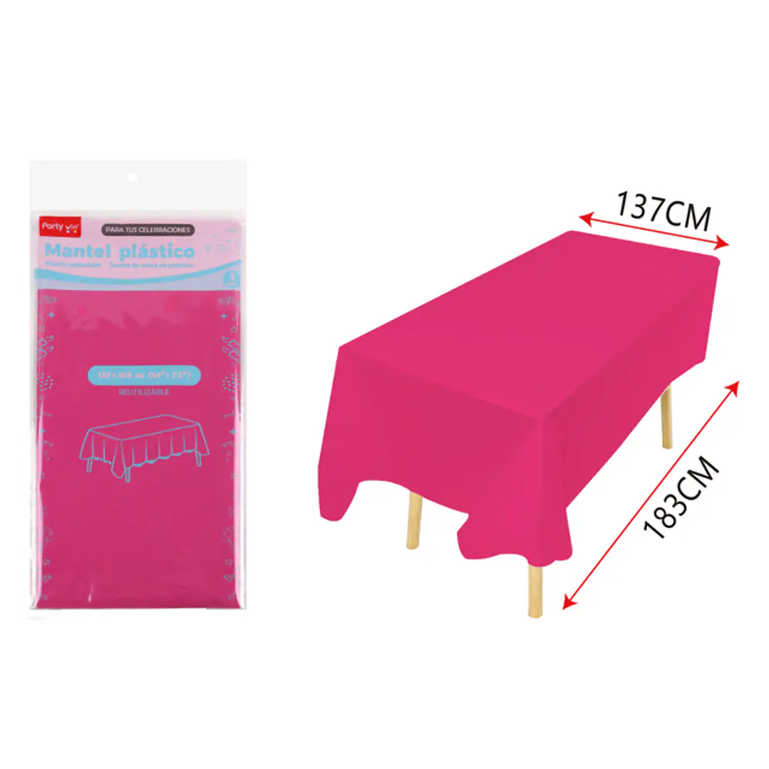Mantel Plastico Fucsia 137X183Cm 1
