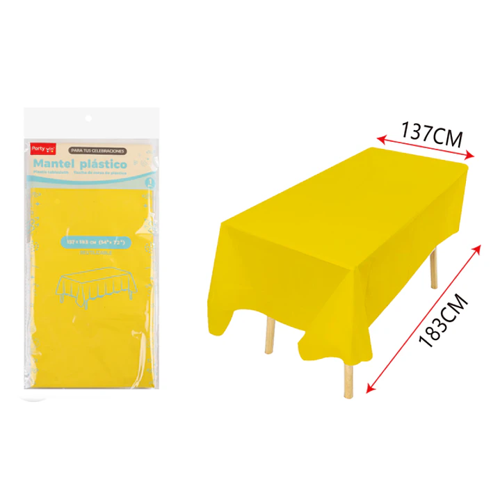 Mantel Plastico Amarillo 137X183Cm 1