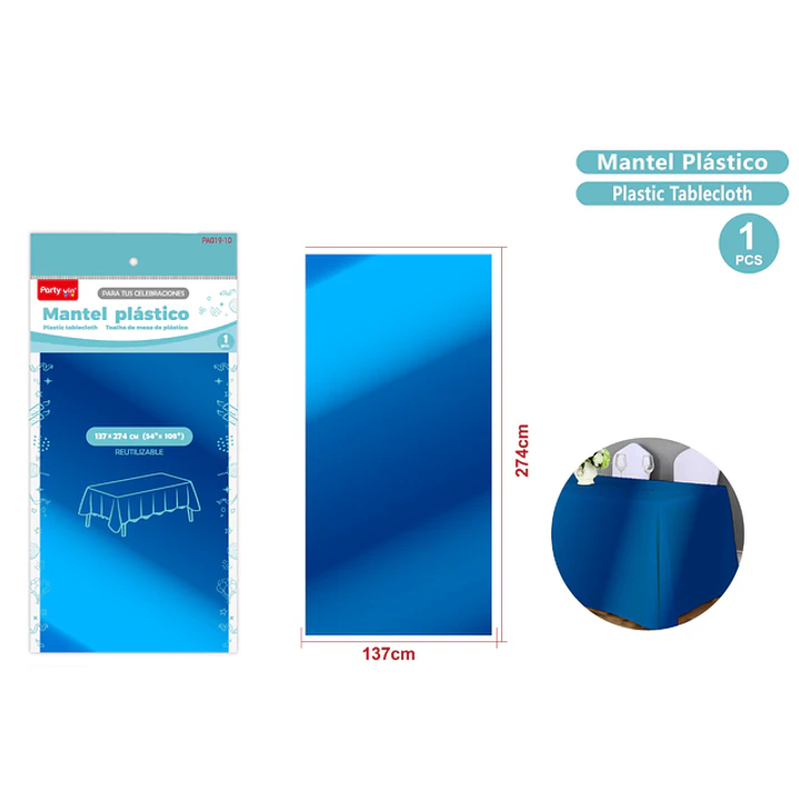 Mantel Metal Mate Azul 137X274Cm 1