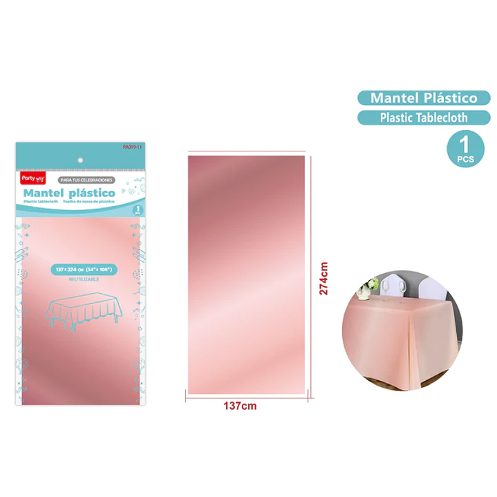 Mantel Metal Mate Rosadorado 137X274Cm 1