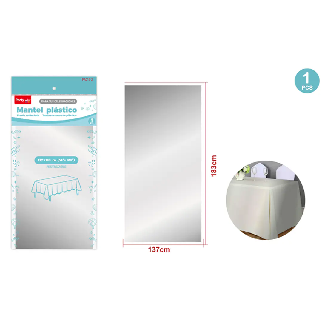Mantel Metal Mate Plateado 137X183Cm 1