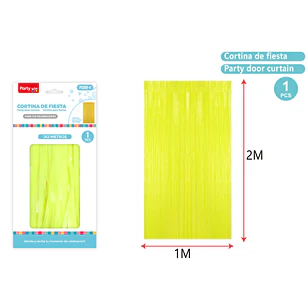 Cortina De Fiesta Flúor Amarillo 1X2M