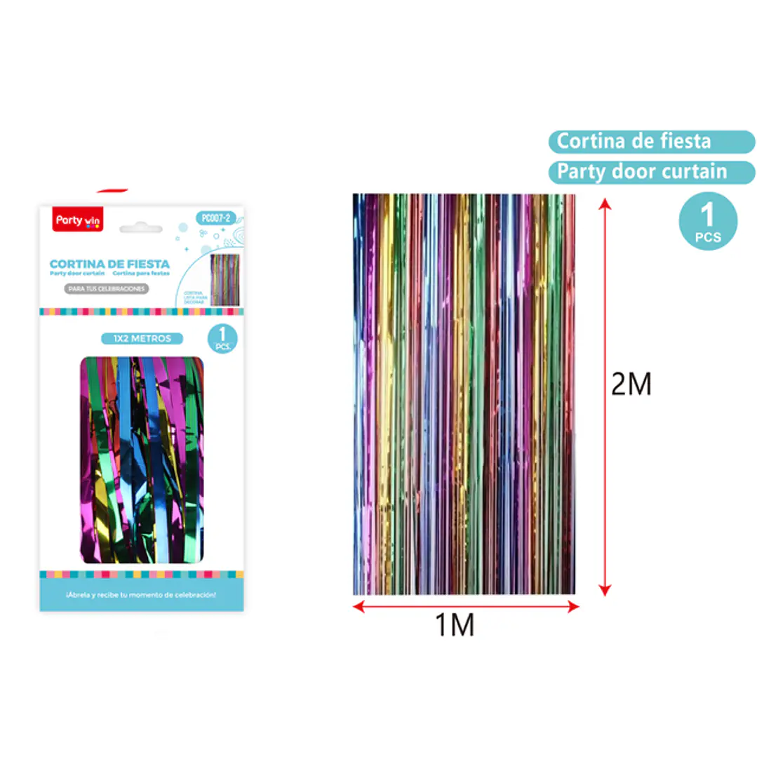 Cortina De Fiesta Tornasol Oscuro 1X2M 1