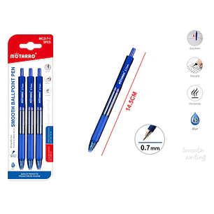 Boligrafos De Secado Rapido Azul 3 Unidades 0.7Mm