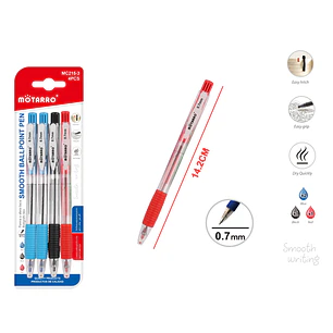 Boligrafos De Secado Rapido 4 Unidades 0.7Mm