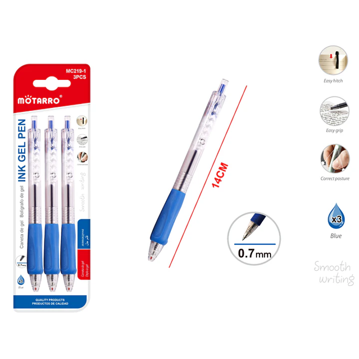 Boligrafos Azul 3 Unidades 0.7Mm 1