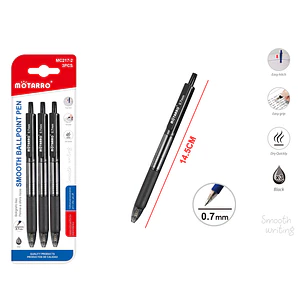 Boligrafos De Secado Rapido Negro 3 Unidades 0.7Mm