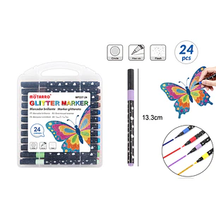 Marcadores De Color Glitter 13.3Cm 24 Unidades