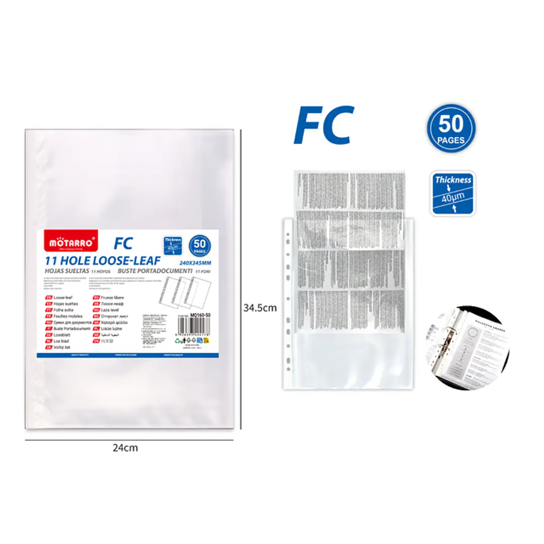 Fundas De Hojas Fc 50Hojas 1