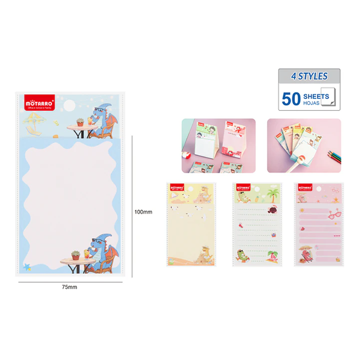 Notas Adhesivas Vertical 50Hojas Dino 1