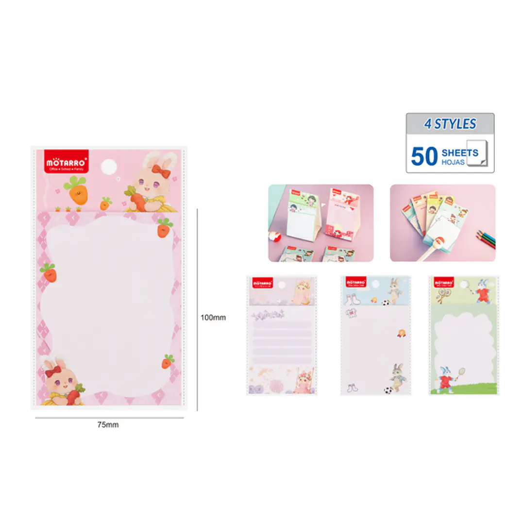 Notas Adhesivas Vertical 50Hojas Conejo 1