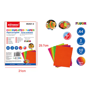 Carton Corrugado Fluor A4 10 Unidades