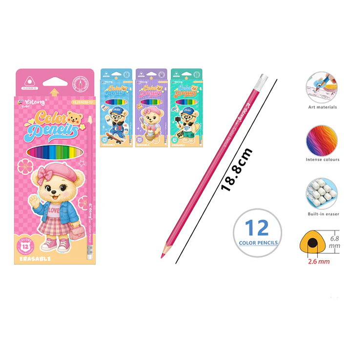 Lapices De Colores 18.8Cm 12 Unidades 1