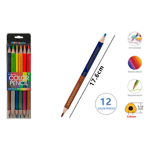 Lapices De Colores Duo 19Cm 6 Unidades