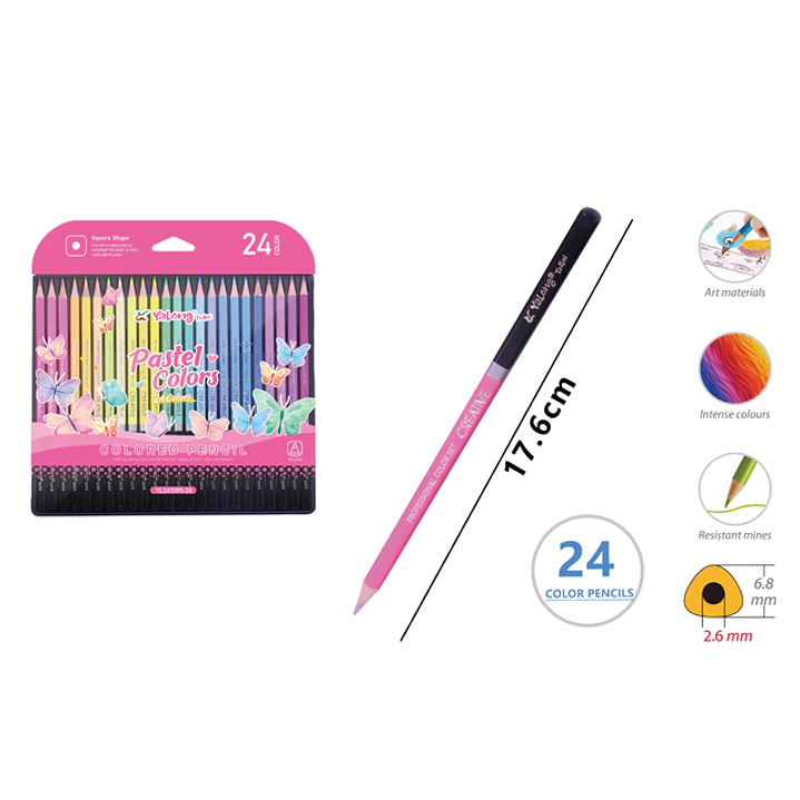 Lapices De Colores 17.6Cm 24 Unidades 1