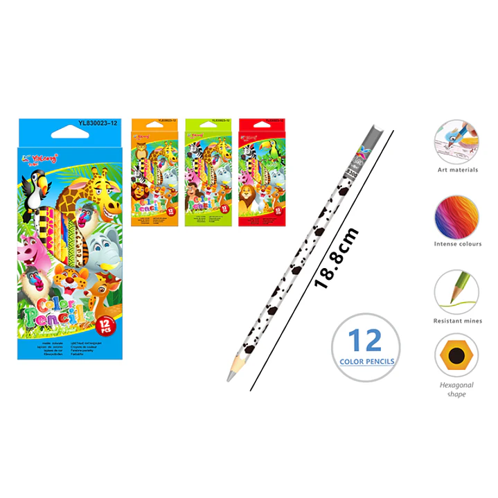 Lapices De Colores 18.8Cm 12 Unidades 1