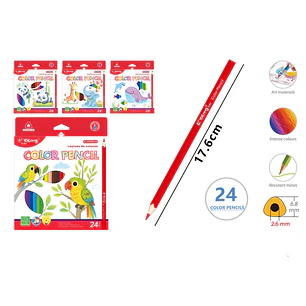 Lapices De Colores 17.6Cm 24 Unidades
