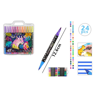 Marcadores 12.6Cm 24 Unidades 48Colores