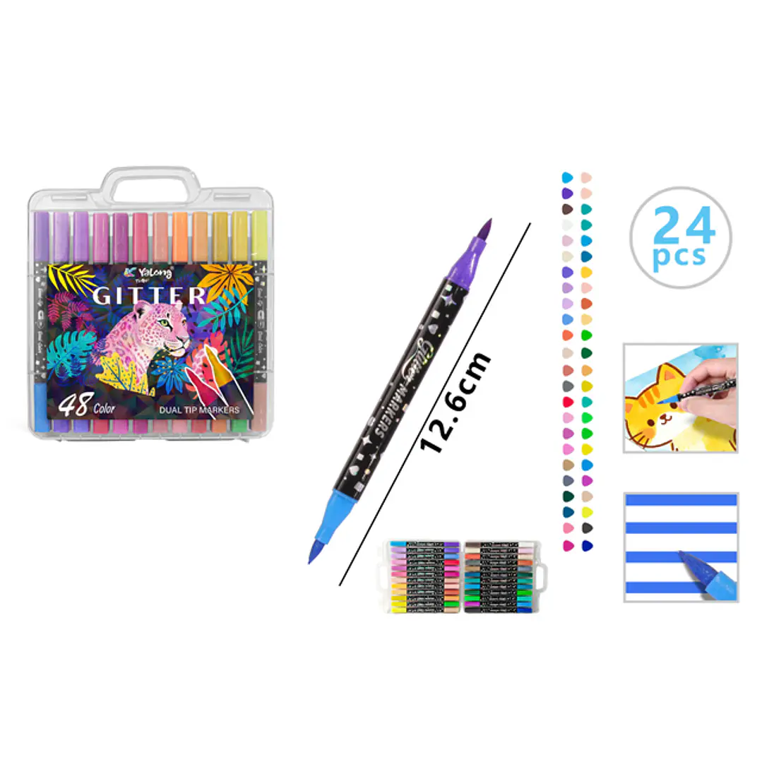 Marcadores 12.6Cm 24 Unidades 48Colores 1