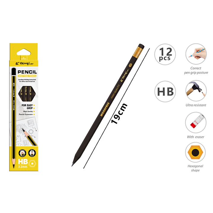 Lapices Grafito Hb 19Cm 12 Unidades 1