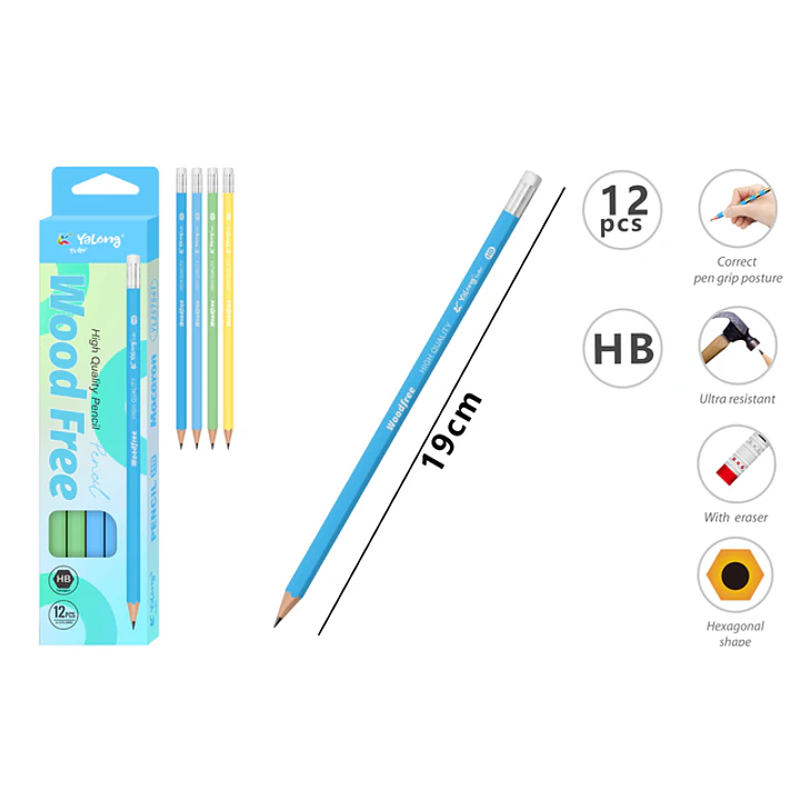 Lapices Grafito Hb Goma 19Cm 12 Unidades 1