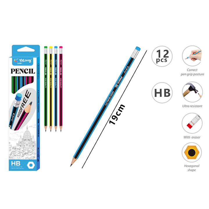Lapices Grafito Hb 19Cm 12 Unidades 1
