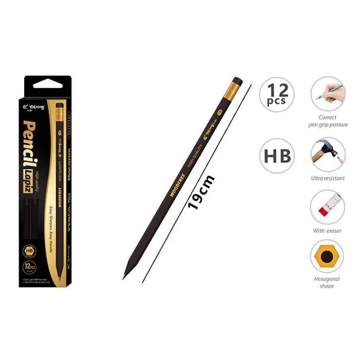 Lapices Grafito Hb 19Cm 12 Unidades 1