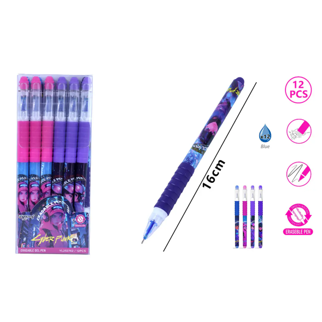 Boligrafos Borrable Azul 16Cm 12 Unidades 1